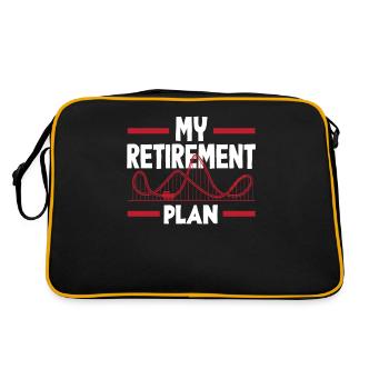Meine Ruhestandsplanung Achterbahn Abenteuer - Retro Tasche - Schwarz/Gold - Hinten