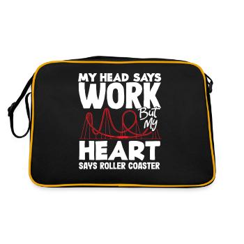 Mein Herz Sagt Achterbahn Abenteuer - Retro Tasche - Schwarz/Gold - Hinten