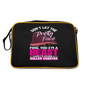 Achterbahn Abenteuer Für Mutige Gesichter - Retro Tasche - Schwarz/Gold - Hinten
