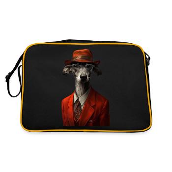Whippet - Retro Tasche - Schwarz/Gold - Hinten