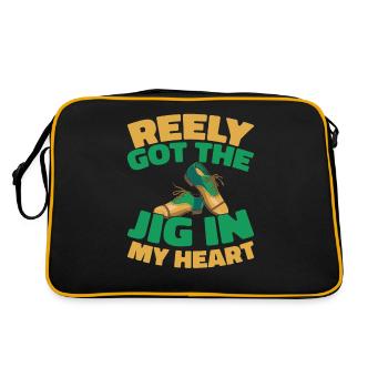 Irish Dance Irischer Tanz - Retro Tasche - Schwarz/Gold - Hinten