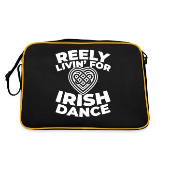 Irish Dance Irischer Tanz - Retro Tasche - Schwarz/Gold - Hinten