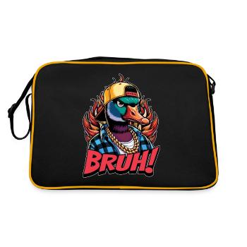 Mallard Duck Bruh Water Bird Duck Hunter Waterfowl - Retro Tasche - Schwarz/Gold - Hinten
