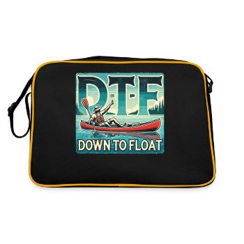 DTF - Down To Float - Retro Tasche - Schwarz/Gold - Hinten
