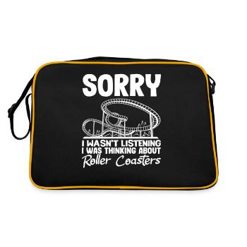 Entschuldigung, Ich Dachte An Achterbahnen - Retro Tasche - Schwarz/Gold - Hinten