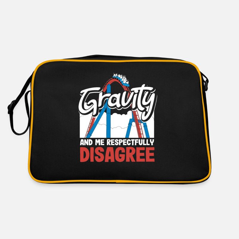 Roller coaster and I disagree disrespectfully - Retro Bag - black/gold