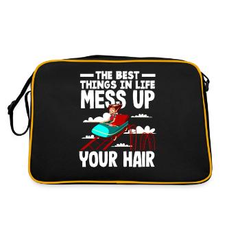 Die Besten Dinge Im Leben Achterbahn Haare - Retro Tasche - Schwarz/Gold - Hinten