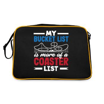 Meine Achterbahn Bucket List - Retro Tasche - Schwarz/Gold - Hinten
