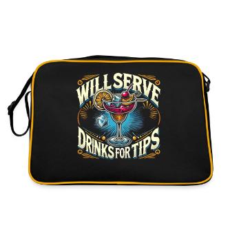 Servieren von Getränken gegen Trinkgeld - Retro Tasche - Schwarz/Gold - Hinten