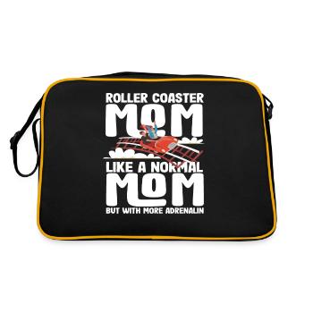 Achterbahn Mama Mehr Adrenalin Spaß - Retro Tasche - Schwarz/Gold - Hinten