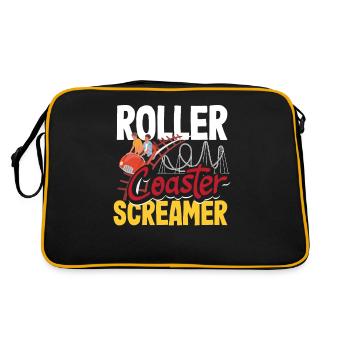 Achterbahn Schrei-Abenteuer - Retro Tasche - Schwarz/Gold - Hinten