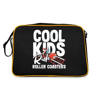 Coole Kids Fahren Achterbahnen - Retro Tasche - Schwarz/Gold - Hinten