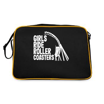 Girls ride roller coasters - Retro Bag - black/gold - Back