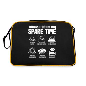 Achterbahn Fanaktivitäten Freizeit - Retro Tasche - Schwarz/Gold - Hinten