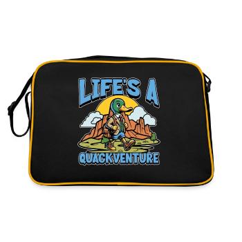 Mallard Duck Life's A Quackventure Duck Hunting - Retro Tasche - Schwarz/Gold - Hinten