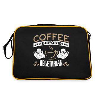 Vegetarian Coffee Before Nutritionist Coffee Lover - Retro Tasche - Schwarz/Gold - Hinten
