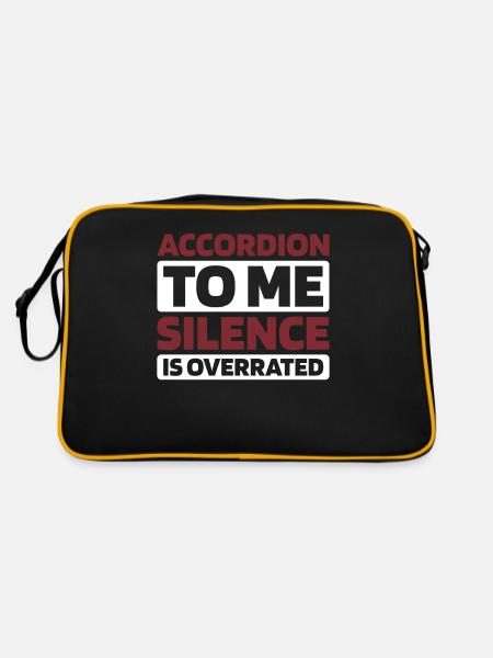 Akkordeon - Retro Tasche - Schwarz/Gold - Hinten