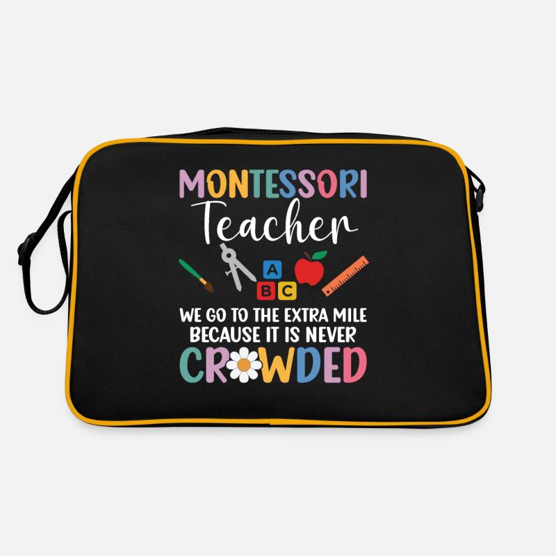 Als Montessori-lehrer Gehen Wir Noch Einen Schritt Retro Tasche