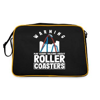 Achtung Könnte Über Achterbahnen Reden - Retro Tasche - Schwarz/Gold - Hinten