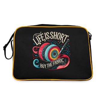 Das Leben ist kurz Kaufen Sie den Stoff - Retro Tasche - Schwarz/Gold - Hinten