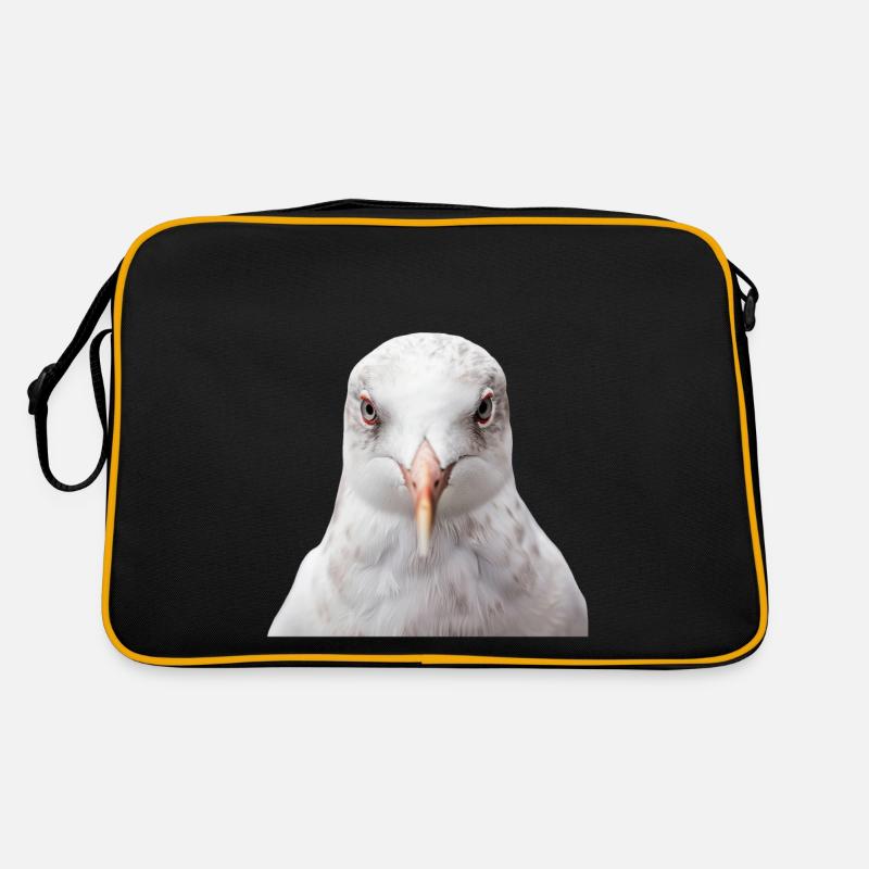 Möwe - Retro Tasche - Schwarz/Gold
