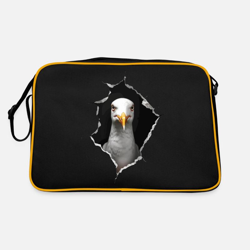 Möwe - Retro Tasche - Schwarz/Gold