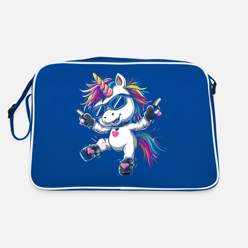 Süßes Einhorn, Bunte Einhörner Retro Tasche
