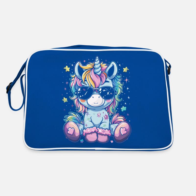 Süßes Einhorn, Bunte Einhörner Retro Tasche