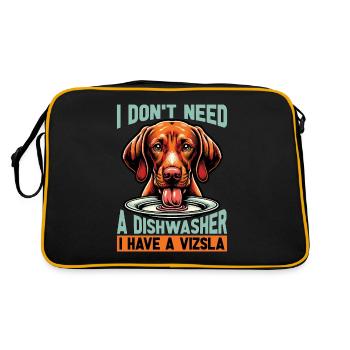 Vizsla Je n’ai pas besoin d’un lave-vaisselle J’ai Vizsla Dog - Sac Retro - noir/or - Dos