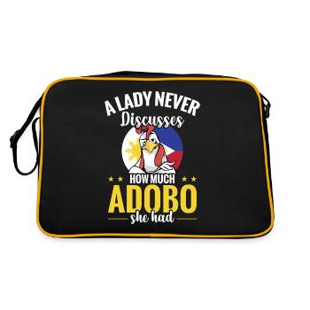 A lady never talks about how much adobo she - Retro Bag - black/gold - Back