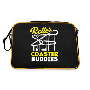 Achterbahn Freunde Abenteuer - Retro Tasche - Schwarz/Gold - Hinten