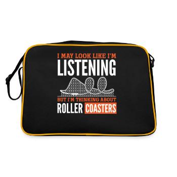 Achterbahn Gedanken Immer Dabei - Retro Tasche - Schwarz/Gold - Hinten