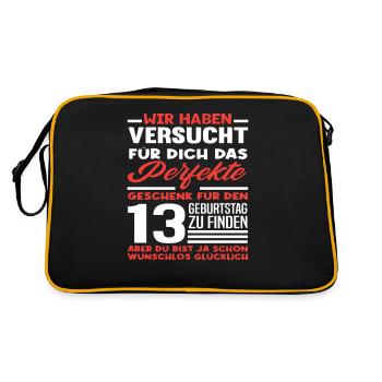 13e anniversaire Cadeau parfait - Sac Retro - noir/or - Dos