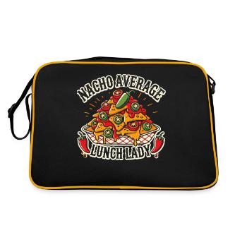 Nacho Average Lunch Lady - Retro Tasche - Schwarz/Gold - Hinten