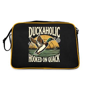 Duckaholic Hooked On Quack - Retro Tasche - Schwarz/Gold - Hinten