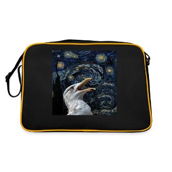 Möwe - Retro Tasche - Schwarz/Gold - Hinten