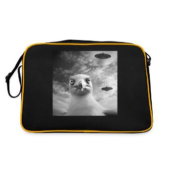 Möwe - Retro Tasche - Schwarz/Gold - Hinten