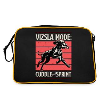 Vizsla Mode Cuddle And Sprint Dog Lover Pet Owner - Retro Bag - black/gold - Back
