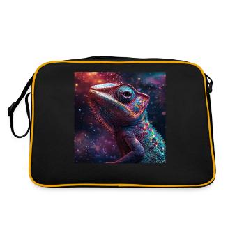 Chamäleon - Retro Tasche - Schwarz/Gold - Hinten