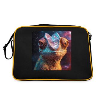 Chamäleon - Retro Tasche - Schwarz/Gold - Hinten
