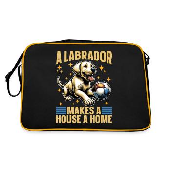 Labrador Retriever A Labrador Makes Pet Owner - Retro Bag - black/gold - Back