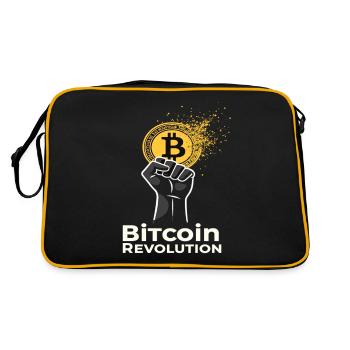 Bitcoin Revolution - Retro Tasche - Schwarz/Gold - Hinten