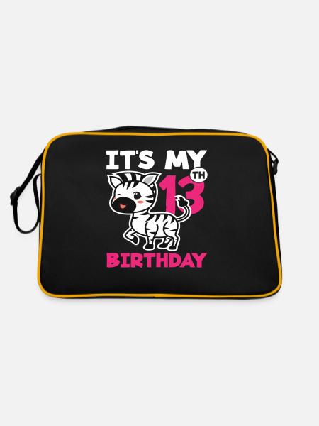 C'est mon 13ème anniversaire Zebra - Sac Retro - noir/or - Dos
