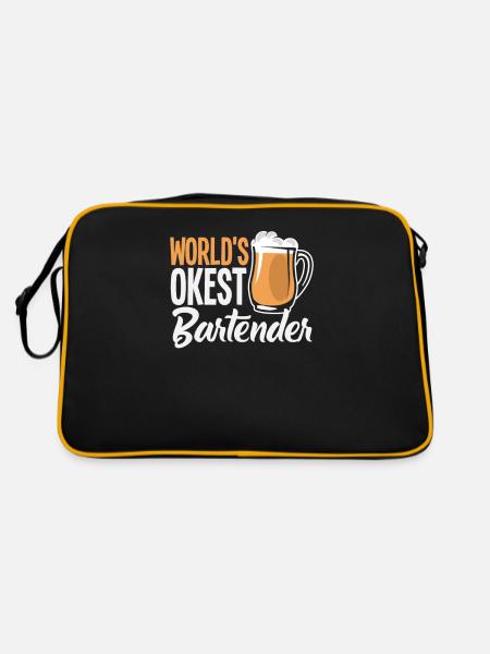 Funny Bartender Saying Bartender Gift - Retro Bag - black/gold - Back