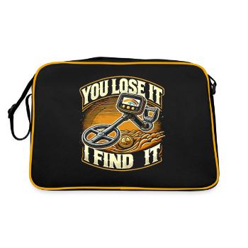 Du verlierst es, ich finde es - Retro Tasche - Schwarz/Gold - Hinten