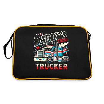 Daddys kleiner Trucker - Retro Tasche - Schwarz/Gold - Hinten