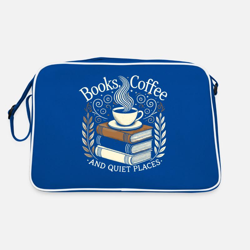 Bücher Kaffee und stille Örtchen Retro Tasche