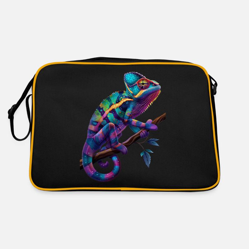 Chamäleon - Retro Tasche - Schwarz/Gold