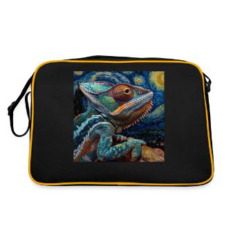 Chamäleon - Retro Tasche - Schwarz/Gold - Hinten