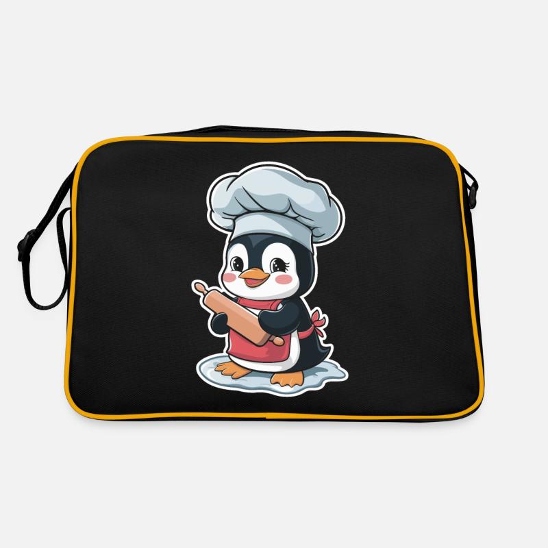 Cute penguin baker with rolling pin Retro Bag